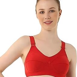 Non-Padded Non-Wired Seamed Sports Bra, Red (in, Numeric, 38, C, 38, Regular, Red)-15