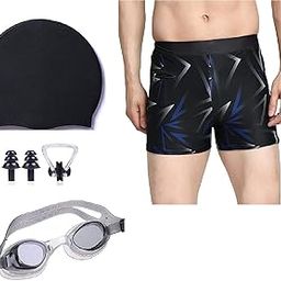 JMT Wear Swimming Combo Kit, Swimming Short, Goggles, Silicone Cap, 2Pc Ear Plugs, 1 Pc Nose Clip, Swimming Suit-image-95