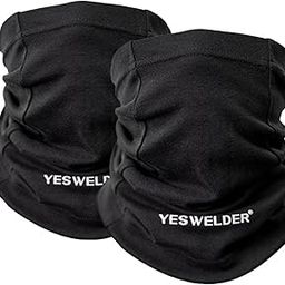 Flame Resistant Neck Gaiter, Welding Face Mask Black Headwear Bandana 2-Pack-image-82