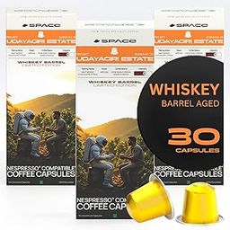 Space Coffee Pods Whiskey Barrel Aged Pack of 30 | NespressoCompatible | Single Origin Aluminium Coffee Capsules-image-76