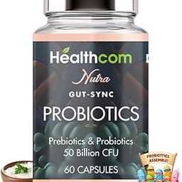 Healthcom Probiotics Supplement – 50 Billion CFU Capsules for Women & Men, 60 Tablets Pack | Helps Digestion Health, Prebiotics, Gut Wellness & Immune System | Detox & Cleanse-picture-14