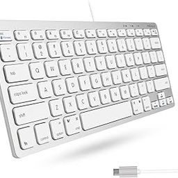 Macally Small USB C Keyboard - Plug & Play Compatible Apple Wired Keyboard for Mac Mini, MacBook Pro/Air, iMac, Windows, iPad, Chromebook with USB C Port - Compact & Mini USB Type C Keyboard-27