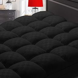 SameBed Mattress Topper Twin,Extra Thick Mattress Pad Cover for Back Pain,Cooling Mattress Protector with 8-21 Inch Deep Pocket,Overfilled Down Alternative Filling,Black-10