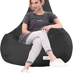RnS Rest 'n' Sleep - Bean Bag Filled with Beans for Living Room, Bed Room for Relaxing, with 1 Year Warranty (4XL, Dark Gray)-image-84