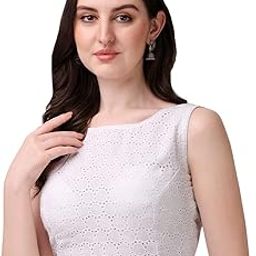 Women's Women's Cotton Chikankari Embroidery Work Readymade Saree Sleeveless Blouse-picture-29