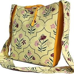 Cotton Yellow Multi Ikat Printed Jhola Bag (Pack of 1 Piece)-image-96