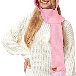 Wool Women's Muffler Cap (AV425PK_Pink-image-50