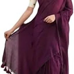 Smriti's Solid Pure Cotton Handloom saree with Running Blouse-picture-45
