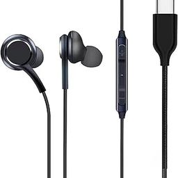 Type-C Earphones for Lenovo Tab P12 Pro/P 12 Pro Earphones Original Like Wired in-Ear Headphones Stereo Deep Bass Headset Earbud with Type-C Audio Jack, Mic (CAK1, Black)-95