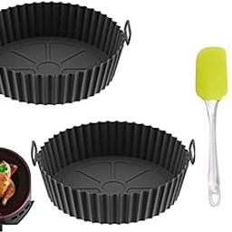 Air Fryer Silicone Liner Set, 2 Round Baskets with 2 Brushes, Reusable Baking Tray, Nonstick Cooking Accessories-picture-31