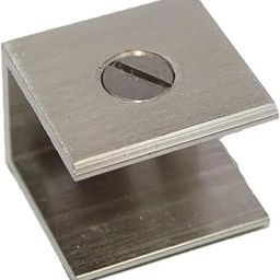 RiseOm Rectangular-Shape Glass Clip Clamp Bracket/U Bracket of Brass (12mm-U(1"X1"), Pack of 4)-18