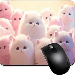 FirseBUY Mouse Mat, Cute Cat Cute Mouse Pad with Non-Slip Base, Comfortable Mousepad, Desk Mat for Office Work Home, 230x190x3mm Pink-image-60