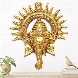 UrbanShilp Metal Ganesha ji Statue,Ganpati Wall Hanging Sculpture Lord Ganesh Idol Lucky Feng Shui Wall Decor Your Home, Office,Religious Gift Article Decorative,Showpiece Figurines-image-52