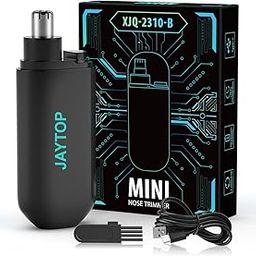 JAYTOP Nose Hair Trimmer, Portable Painless Ear and Nose Hair Trimmer for Men and Women, USB-C Rechargeable, IPX7 Waterproof, Precision Cut (Black)-image-79