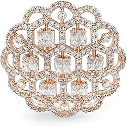 Rose Gold Dazzling Cubic Zirconia Party Bling Statement Brass Adjustable Finger Ring For Women-ZPFK16893-image-11