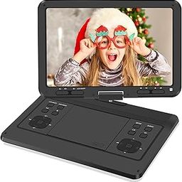 16.9'' Portable DVD Player with 14.1” HD Large Swivel Screen, DVD Player Portable with Screen Buttons for Easy Control, 6 Hrs Battery, Car Charger, Region Free, Support USB/SD Card, Black-28
