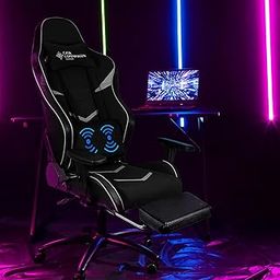 Casa Copenhagen Racing, High-Back Italian, Gaming Ergonomic Chair with Advanced Mechanism & Electric Back Massager, Luxurious Memory Foam Seating & Multi Function Arm-Rest - Grey & BlackMint-image-91