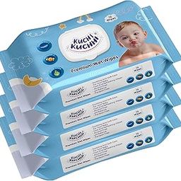 Kuchi Kuchhi UltraSoft Baby Wet Wipes With Lid | Enriched with Vitamin E & Aloe Vera | Alcohol-Free, Thick & Gentle Wipes | Safe for Newborns & Toddlers | Pack Of 4 (288 Wipes)-12