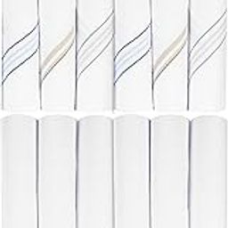 Kuber Industries Lining Design 100% Cotton Premium Collection Handkerchiefs Hanky for Men, Set of 12 (White)-image-49