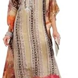 Women Green Colored Pure Silke Gotta And Mirror Embellished Kaftan With Tulip Pants-17