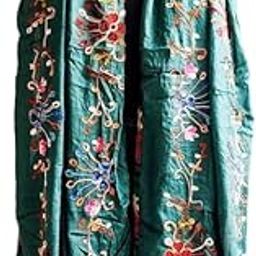Beautiful Rayon Designer Phulkari Aariwork Embroidered Fancy Dupatta for women (2 MTR) (Bottle Green)-12