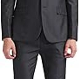 Men's Polyester Single Breasted Business Suit Pants Set-image-26