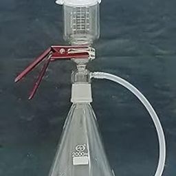 ISKO® Borosilicate glass Membrane Filter Holder Assembly with 350ml graduated sintered cup and silicone Pneumatic Pipe - 2000ml flask capacity B-40 Joint (1 Set)-2