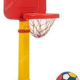 Baybee Multi Activity Sports Basketball for Kids | Indoor Outdoor Play area Setup for Kids |Adjustable Basketball Set Toys with Ball | Basketball Stand Set Toy Baby Basket Ball for Babies (Basketball)-picture-0