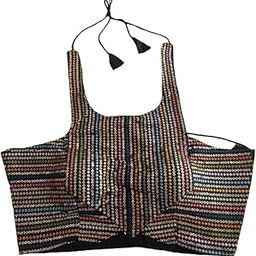 Women's Eimo Silk Sequins Sleeveless Regular Blouse-image-64