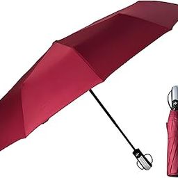 Umbrella for Women, Men, and Kids, 3 Fold Auto Open & Close Umbrella Compact, Lightweight, Windproof Umberallas for Rain, Sun & UV Protection Big Size (Red)-image-67