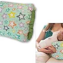 Synlark® Cozy Nursing Baby Arm Pillow for Cradle Gift for Novice Mothers: Head Support Pillow Anti-Spitting Breastfeeding and Bottle Feeding Nursing Arm Pillow (MultiStar-Green)-image-9