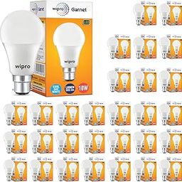 wipro Garnet 10W LED Bulb for Home & Office |Cool Day White (6500K) | B22 Base|220 degree Light coverage |4Kv Surge Protection |400V High Voltage Protection |Energy Efficient | Pack of 30-10