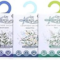 Cycle Pure Karpure Camphor Sachet - Pack of 5 | Air Freshener for Wardrobe, Home, Office, Bathroom, Car| Turkish Rose, Night Queen, Thulsi, Floral Musk, Eucalyptus| Each Lasts up to 30 Days-23