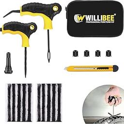 WILLIBEE 7 in 1 Universal Tubeless Tyre Puncture Repair Kit with Storage Bag | Puncher Kit Emergency Flat Tire Repair Patch for Car, Bike, SUV, Scooter, Auto & Motorcycle-image-86