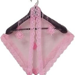 Maroon Church Scarf for Women | Floral Lace Veil with Embroidery | Elegant Head Covering for Mass, Prayer, Worship & Religious Ceremonies | 107×78 cm-image-99