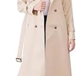 Women Double Breasted Trench Coat - Beige|Perfect for Casual, Office, and Everyday Outfits-image-64
