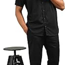 Men's Regular Fit Half Sleeve Solid Casual Co-ord Sets-image-29