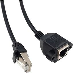 POWTAXBJGD RJ45 Cable Male to Female Screw Panel Mount Ethernet LAN Network Shield 90 Degree Right Angle Extension Cable 0.3m 0.6m 1m 1.5m(Straight 1.5m)-23