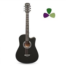 Medellin 38” Acoustic Guitar with (free learning course), Matt finish, Picks (Black)-image-20