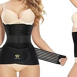 PLETHEON Post Pregnancy Belt For Belly, Waist & Pelvis Slimming belt For After Delivery C-Section Abdomen belt Postpartum Stomach Wrap Abdominal belt (Free size) (Black)-28