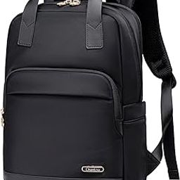 Stylish Backpack for Women 12L Small 14-inch Laptop Bag Water-resistant Skin-friendly Nylon 2 in 1 Backpack Handbag Multiple Pocket for Office Casual College-image-34