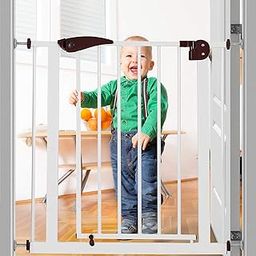 Safe-O-Kid Adjustable One-Year Warranty Baby Safety Gate (75-85 cm) Durable Metal Child Gate for Kids, Dog Gate, Baby Gate with 2-Way Auto-Close, Secret Lock, No Drill Required (Brown)-12