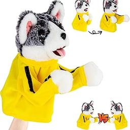 Interactive Plush Husky Hand Puppet with Boxing Action and Sounds-image-84