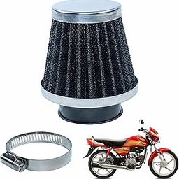 Asryd Motorcycle Air Filter Pods, Motorcycle Air Filter 42mm Round Tapered Clamp-on Pod Intake Filter Cleaner For Hero HF Deluxe (Pack of 1)-picture-20