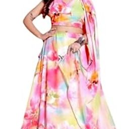 Women's Digital Printed organza Lehenga Choli | Embroidery Organza Semi-stitched Lehenga Choli With Dupatta | flower design-image-26