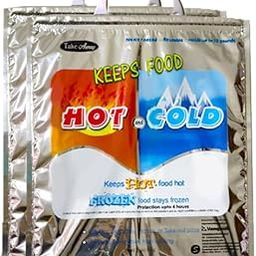 Take Away Hot and Cold Small Bag for Food Storage, Reusable Thermal Bag, Aluminium Foil Bag (3 Layer Protection, Size – 35 x 30 cm) (Pack of 2 Bags)-7