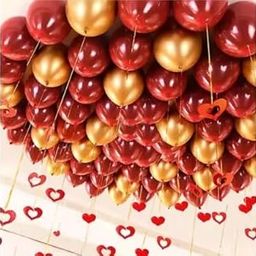 HK Balloons 50pcs Red And Golden Balloon Birthday Decoration Item Metallic Red & Golden For Celebration Birthday, Anniversary, Baby Shower & Evets-image-4