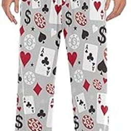 Abstract Blue Red Fiery Dragon Men's Straight-Fit Pajama Pants Sleep Lounge Pants Bottoms with Pockets-image-15