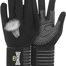 Proberos® Full Finger Workout Gloves with Wrist Support, Workout Powerlifting Gloves Gym Gloves for Men and Women, Gloves for Professional Weightlifting, Fitness Training and Workout, L-image-35