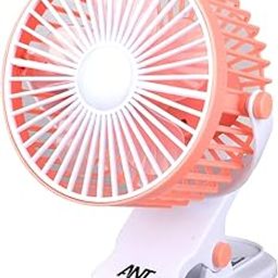 Ant Turbo 20 Mini Portable Clip-on Fan Battery Operated Fan, Small Powerful 3 Speed Quiet 360° Rotate, USB Rechargeable Mini Personal Cooling for Desk Table Home Office Stroller Camping_ Pink White-picture-12